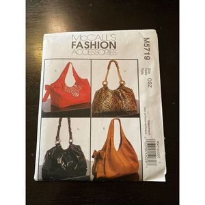 UNCUT McCall’s Fashion Accessories M5719 Hobo Bags Sewing Pattern 4 Styles
